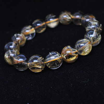 東海縣盛飾珠寶 編號(hào)TLG02110150001.05純天然發(fā)晶鈦晶圓珠手鏈鑒賞